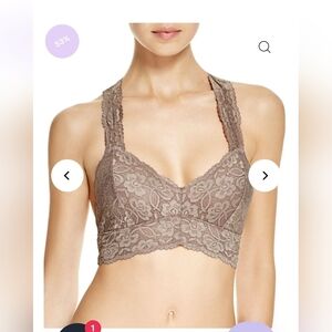 Intimately Free People Galloon Lace Racerback, gray, size M